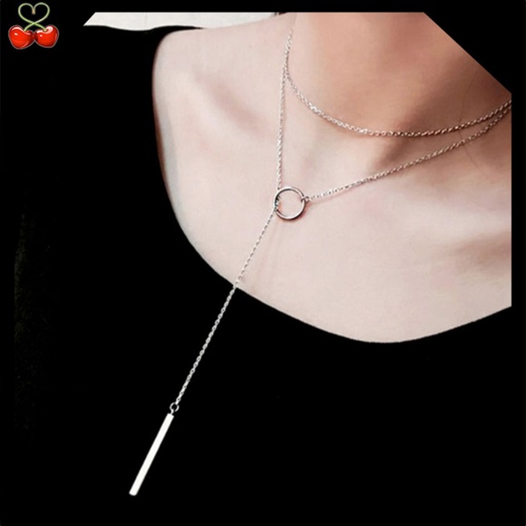 Jewelry - 🍒 GEO Adjustable Silver Bar Necklace